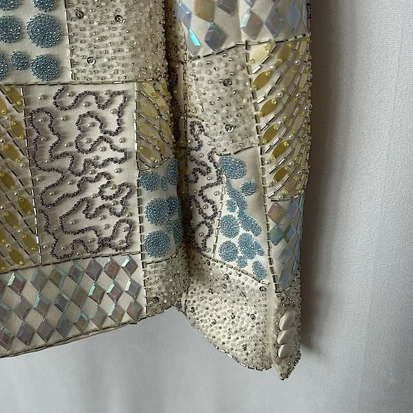 Vie by Victoria Royale NWT Vintage Yellow Beaded Blazer Jacket Coat **Sz 8**🌸🌸 - Picture 8 of 9